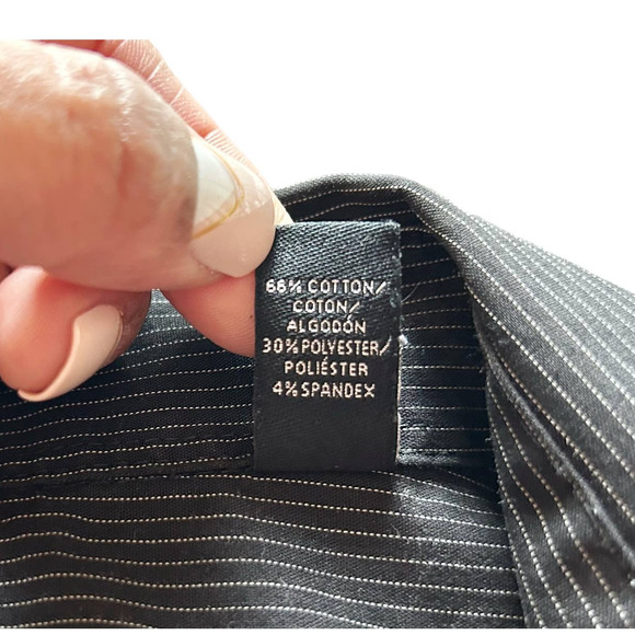 Van Heusen Traveler Black White Striped Button-Up Shirt Mens Size XXL - Picture 3 of 6